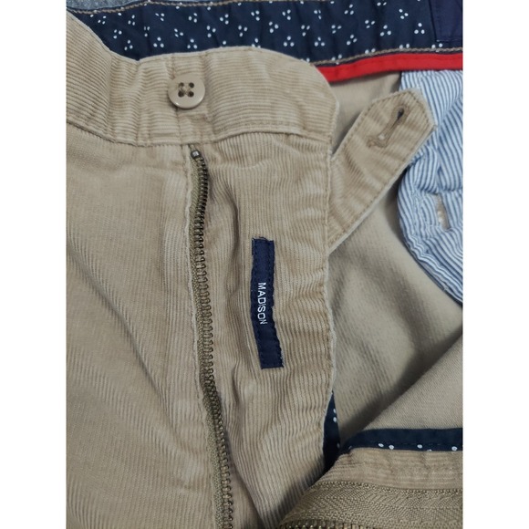 Cremieux Pants Mens 36x32 Beige Madison Corduroys Comfort Stretch Flat Front - Picture 3 of 11